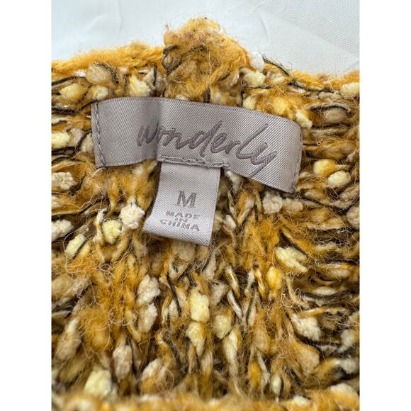 Wonderly Chunky Knit Mustard Yellow Sweater Textured Size M - Picture 8 of 8